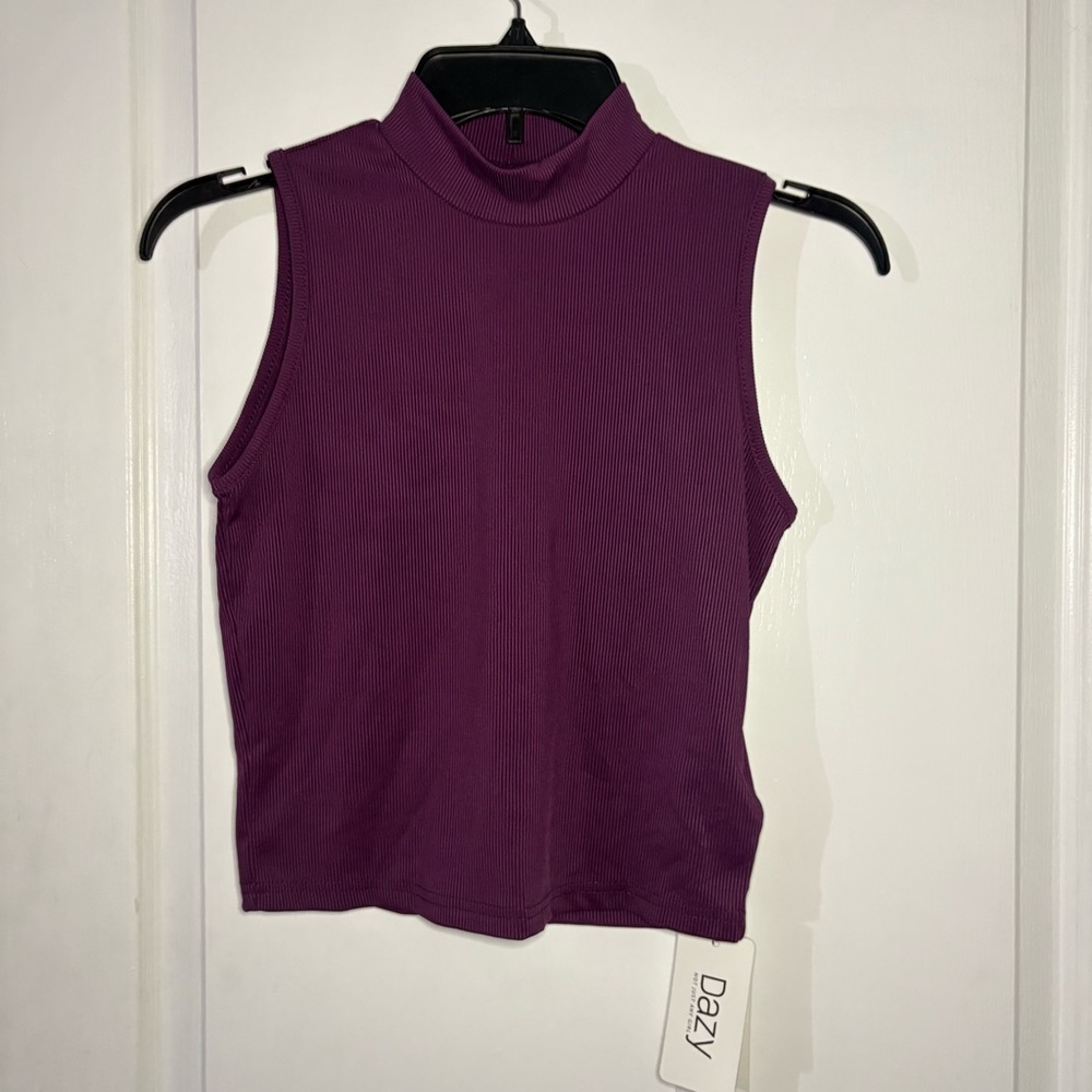 Purple Fitted Sleeveless Crop Tank Top 036